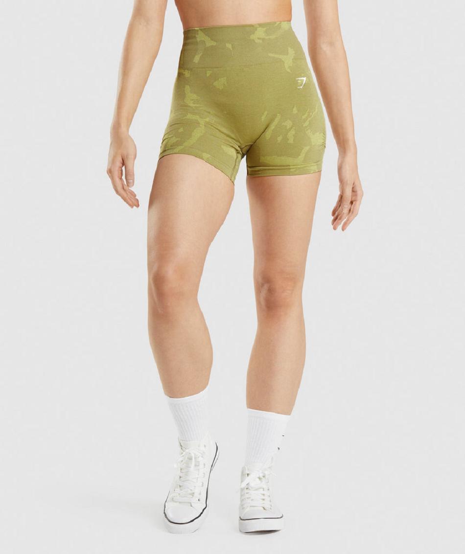 Pantalones Cortos Gymshark Adapt Camo Seamless Mujer Verde | CO 2752NWY